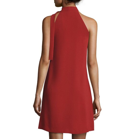 Theory Espere Dress Size 2 NWT Admiral Tie Neck A-Line Red - Picture 10 of 10
